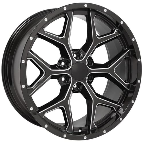 OE Replica Chevrolet Silverado CV98 Gloss Black Milled
