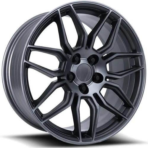 Factory Reproductions Replica Corvette C8 ZO6 FR401F Replica Wheels Titanium Machined w/ Dark Clear Coat FR401F