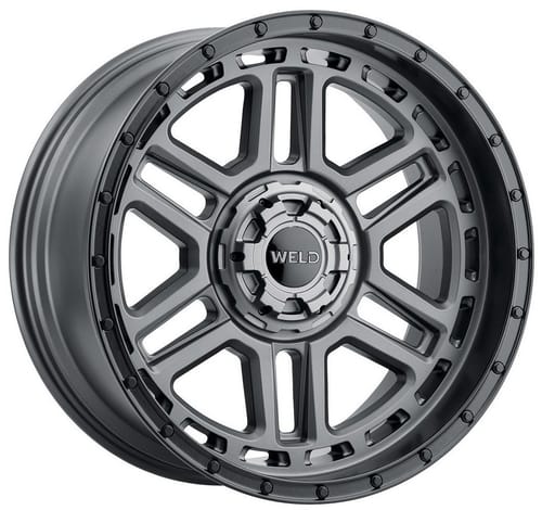 Weld Off-Road Crux W221 Satin Gunmetal w/ Satin Black Lip (Rotary Forged)