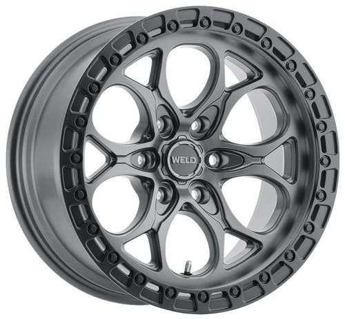 Weld Off-Road Ledge (6-Lug) W107 Satin Gunmetal w/ Satin Black Lip