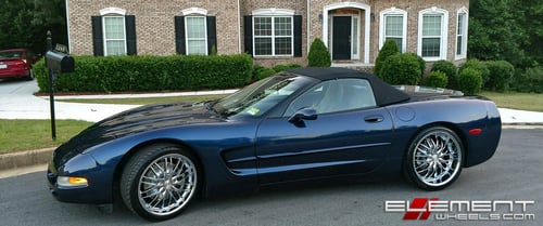 20/19 in staggered MRR GT1 Chrome on a 2001 Chevy Corvette C5 w/ Specs