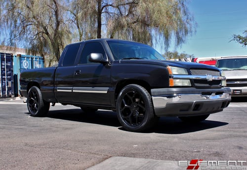 22x10 MRR T228 Truck Wheels Gloss Black on a 2005 Chevy Silverado w/ Specs