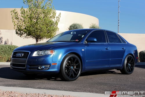 19x8.5 Mach ME10 Satin Black on a 2006 Audi A4 w/ Specs