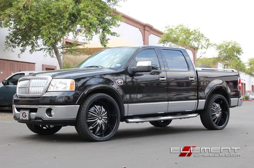 26 inch Big Bang BB10 Black wheels on 2007 Lincoln Mark LT w/ Specs