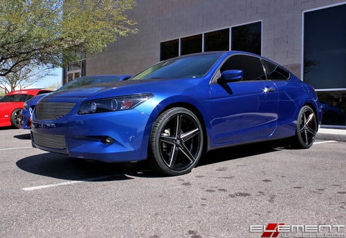 20x8.5 Lexani R04 Gloss Black w/ Milled Accents on a 2008 Honda Accord EX-L V6 w/ Specs
