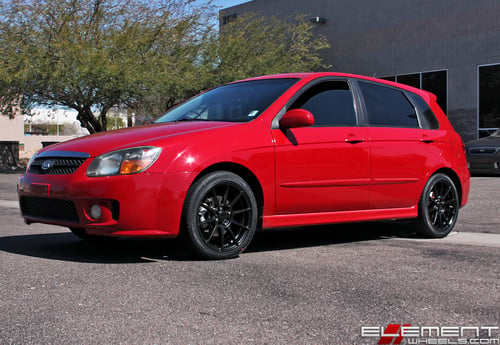 17x7 Big Bang Sport BSP31 Satin Black on a 2008 Kia Spectra 5 w/ Specs