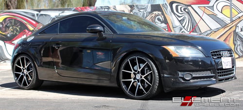 20x8.5 Black Di Forza BM-14 Gloss Black w/machined Face on a 2008 Audi TT Quattro (base model) w/ Specs
