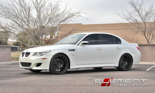 20 inch Staggered Miro 110 All Matte Black on 2008 BMW M5 w/ Specs