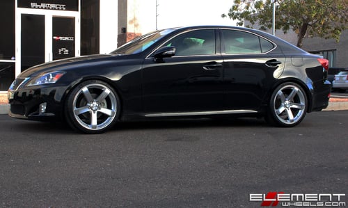 19 inch Staggered MRR VP5 Gloss Silver Machined on a 09 Lexus IS250 RWD w/ Specs