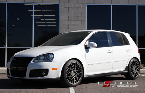 18x8.5 Rotiform BLQ Black Machined w/ Tint on 2009 VW GTi w/ Specs