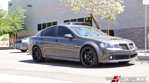 20in staggered Giovanna Haleb Semi Gloss black on a Pontiac G8 w/ Specs