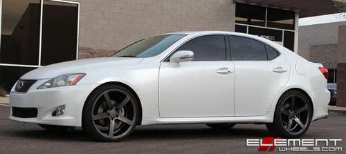 20 inch Staggered Vossen CV3-R Concave Gloss Graphite on 2010 Lexus IS250 w/ Specs