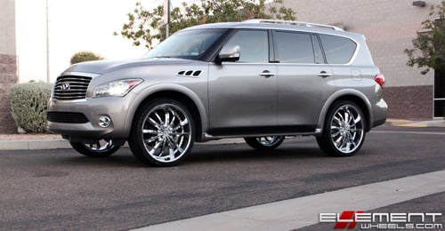 26x9.5 Sevizia 427 Chrome on a 2011 Infiniti QX56 w/ Specs