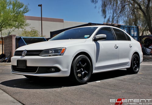 17x8 Motegi MR131 Satin Black on a 2011 Volkswagen Jetta w/ Specs