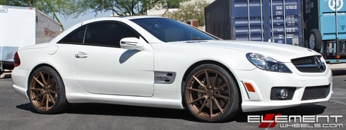 20 inch Staggered Vertini RF1.1 Matte Bronze on a 11 Mercedes SL63 w/ Specs