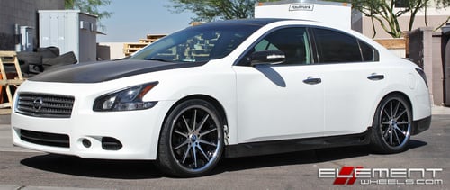 20x9 Rohana RC10 Black/Machined w/Chrome Stainless Steel Lip on a 11 Nissan Maxima SV w/ Specs