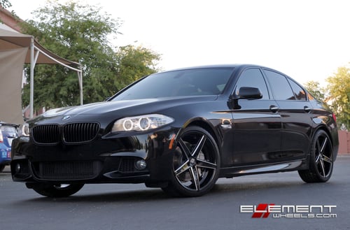 20 inch Lexani R04 Black/Milled on 2012 BMW 5 Series 550i w/ Specs