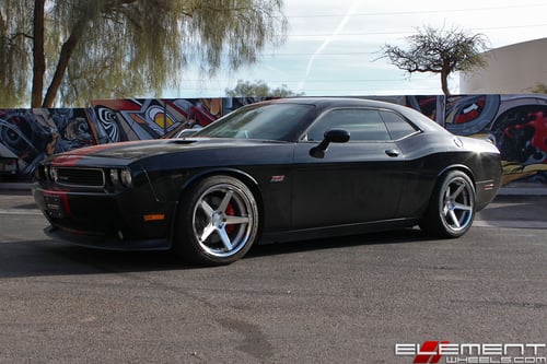 20 inch Staggered Ferrada FR3 Machine Silver on a 2012 Dodge Challenger SRT w/ Specs