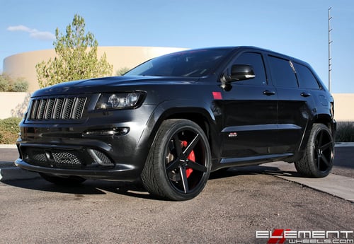 22x10.5 Zenetti Baron Satin Black on a 2012 Jeep Grand Cherokee SRT8 w/ Specs