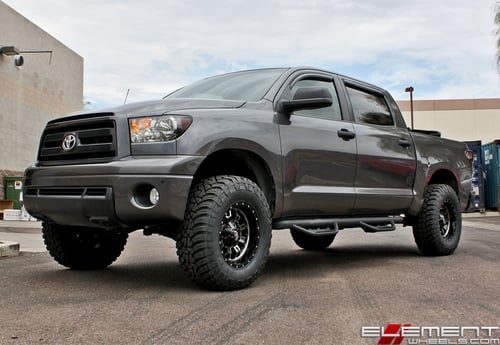 18x9 Fuel Off-Road Crush Gloss Black Double Dark Tint on a 2012 Toyota Tundra w/ Specs