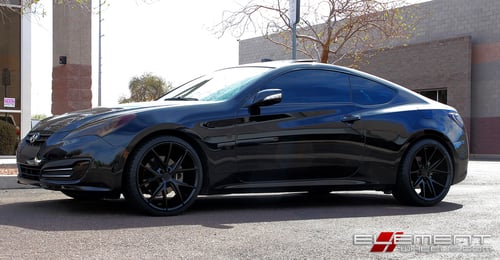 20 inch Staggered Niche Misano Satin Black On a 2012 Hyundai Genesis Coupe w/ Specs