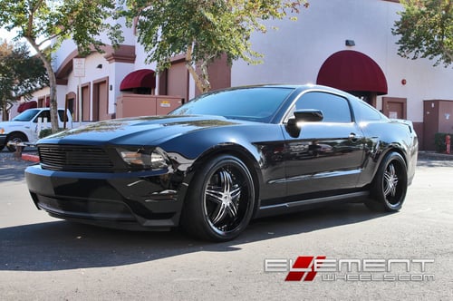 Gianna Blitz Black Wheels on 12 Ford Mustang GT500 w/ Specs
