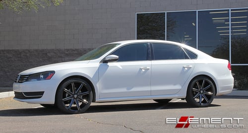 20 inch DUB Push Gloss Black/Milled Accents on 2012 VW Passat w/ Specs