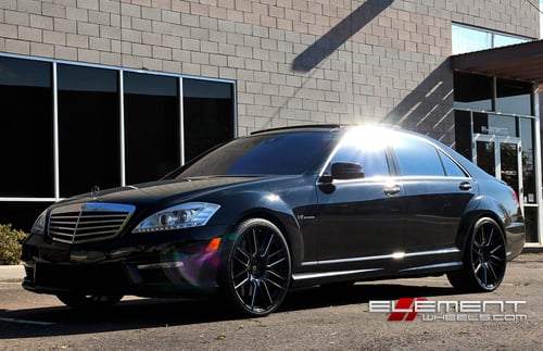 22 inch Staggered Lexani CSS8 Black Milled on 2012 Mercedes Benz S63 w/ Specs