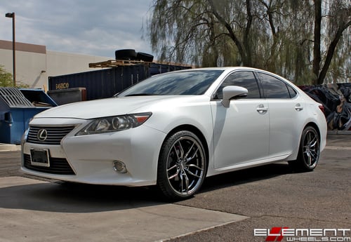 20x9 Variant Krypton Super Black Chrome (Cold Forged) on a 2013 Lexus ES350 w/ Specs