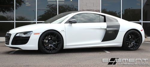 20 inch Staggered MRR FS01 Matte Black Wheels on 2013 Audi R8 w/ Specs