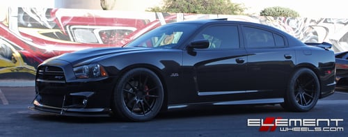 20 inch Staggered Rohana RF2 Matte Black (Rotary Forged) on a 2013 Dodge Charger SRT w/ specs
