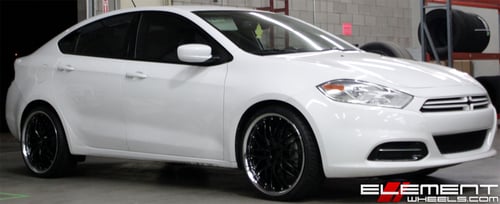 20x8.5 MRR GT1 Black on a 2013 Dodge Dart w/ specs