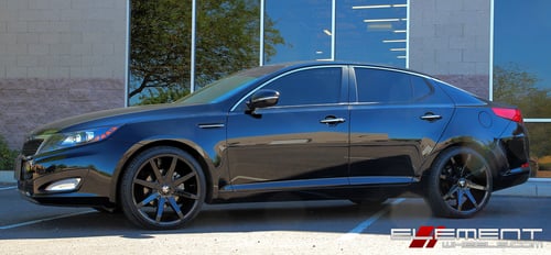 20x8.5 Dub Push All Gloss Black on a 2013 Kia Optima w/ specs