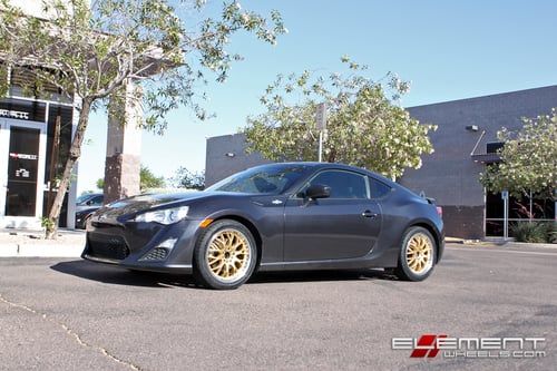 17x7.5 Drag DR-19 Gold on a 2013 Scion FR-Sw/ Specs