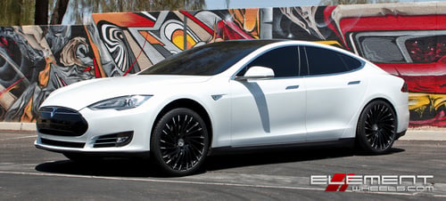 20 in staggered Lexani Wraith Gloss Black w/Machined Tips on a 2013 Tesla Model S P8 5 w/ specs