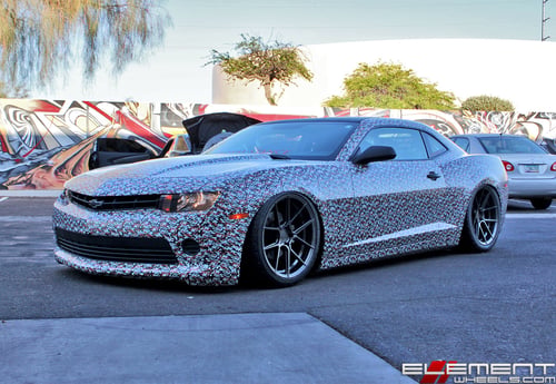 20 inch Staggered Ferrada Forge-8 FR8 Matte Graphite on a 2014 Chevy Camaro w/ Specs