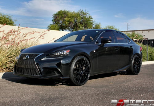 20 inch Staggered Rohana RFX10 Gloss Black on a 2014 Lexus IS 350 w/ Specs