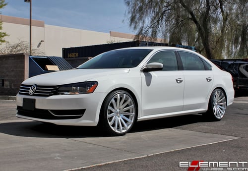 20x9.5 MRR HR9 Silver Machined Face on a 2014 Volkswagen Passat TSI w/ Specs