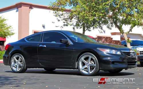 Stance SC5 Silver/Machined Wheels on 2014 Honda Accord Coupe w/ Specs