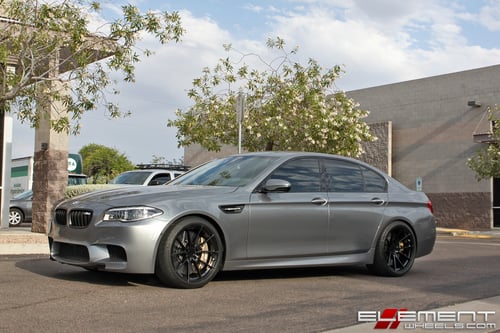 20 in staggeredVertini RF1.2 Gloss Black (Rotary Forged) on a 2014 BMW M5 w/specs