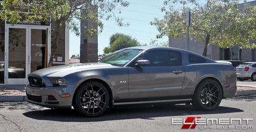 20 inch staggered Niche Targa Black/Machined w/Tint on a 2014 Ford Mustang w/ Specs