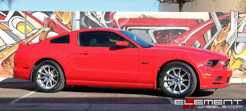 19 inch Staggered Rohana RC10 Silver Machined w/ Chrome Stainless Steel Lip on 2014 Ford Mustang GT w/ Specs