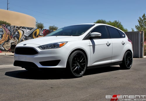 18x8 Verde V27 Saga Satin Black on a 2015 Ford Focus ST w/ Specs