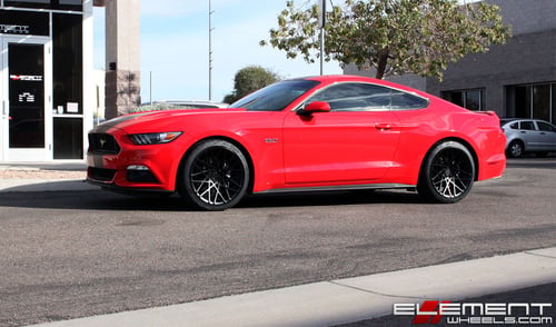 20x10 Rotiform BLQ All Matte Black R112 on a 15 Ford Mustang 5.0 w/ Specs