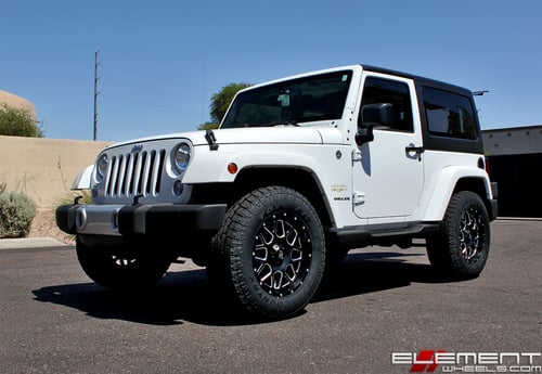 18x9 XD Series XD820 Grenade Satin Black w/ Milled Edges on a 2015 Jeep Wrangler w/ Specs