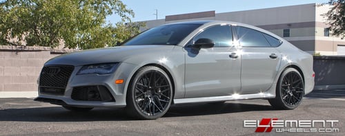 21x10.5 Rohana RFX10 All Gloss Black on a 2015 Audi RS7 w/ Specs