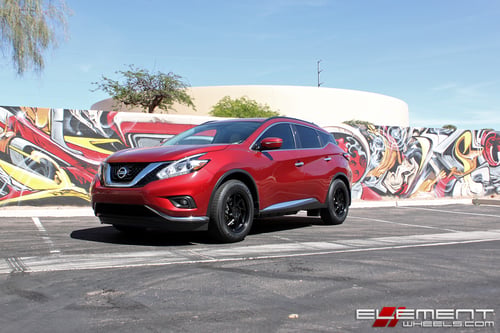 18x8.5 Niche Kumo all matte black M176 on a 2015 Nissan Murano w/ Specs