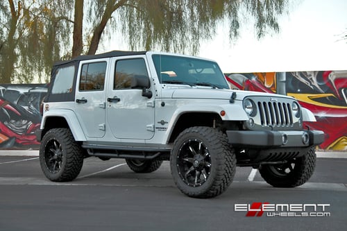 20 inch Fuel Nutz Black Milled on 2015 Jeep Wrangler w/ Spec