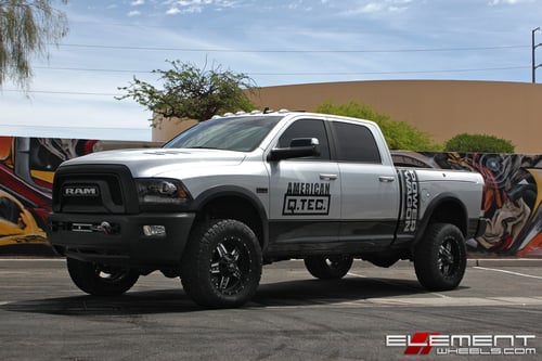 20x9 R&P Colt Gloss Black w/ Milled Accents on 2016 Dodge Ram 2500 w/ specs