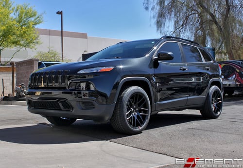 19x9.5 Zenetti Monterey Satin Black (Monocast) on a 2016 Jeep Cherokee w/ Specs